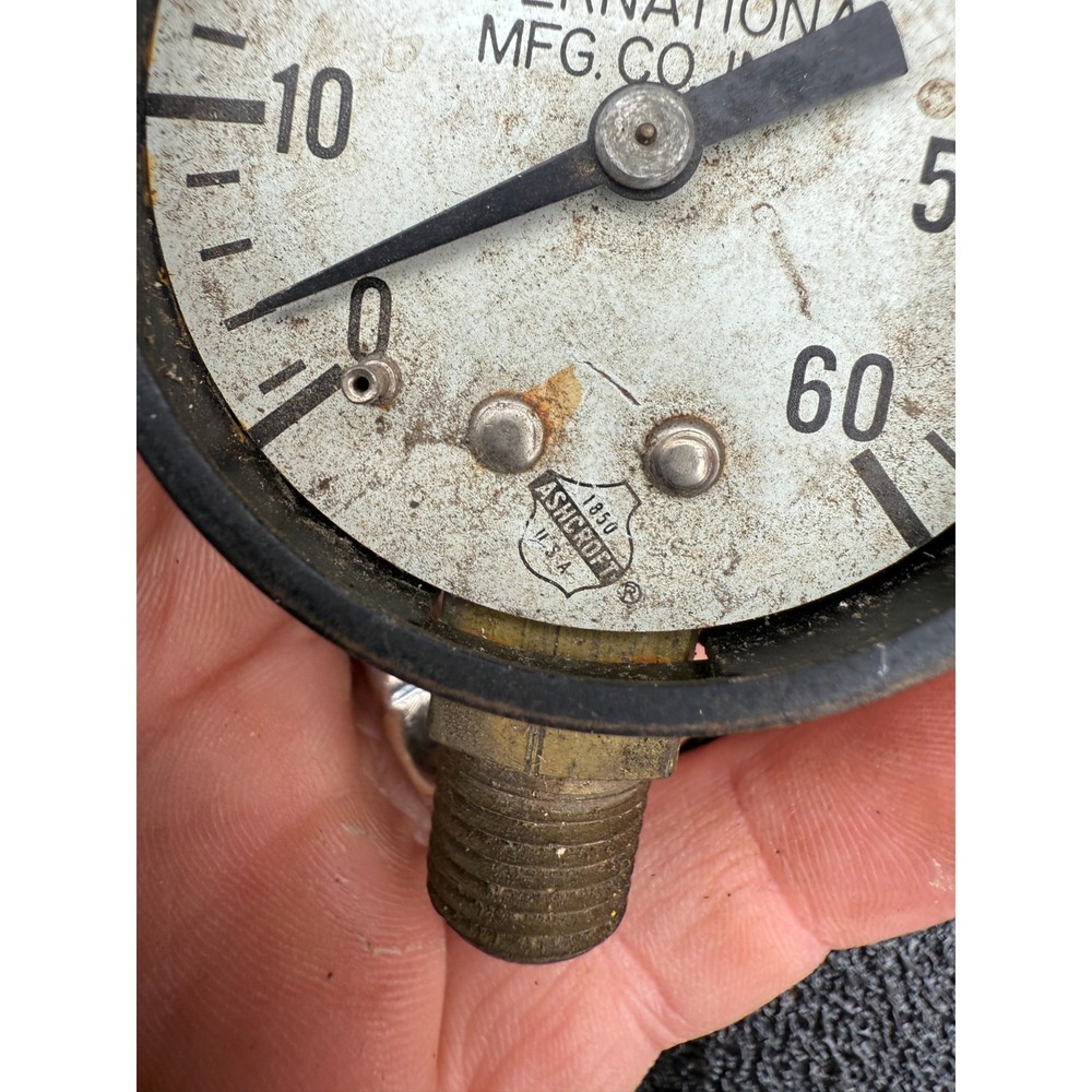 International Mfg Co Ashcroft 0–60‎ PSI Pressure Gauge Vintage Industrial Tool - Picture 2 of 4